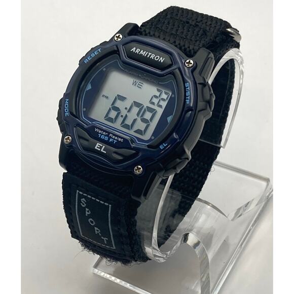 Armitron EL Pro Sports Men Multifunction Sorts Digital Watch 39mm Timer WR 165ft - Picture 2 of 8